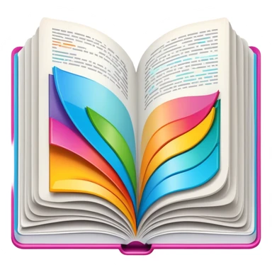 open magazine with colorful pages sticker