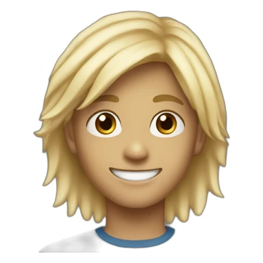 A blond with brown dark eyes boy aged 13 years old smiling  sticker