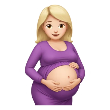 very heavily pregnant overdue lady with large belly  sticker