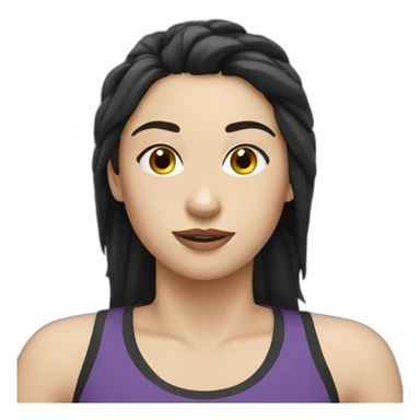 tired runner girl black hair white skin sticker