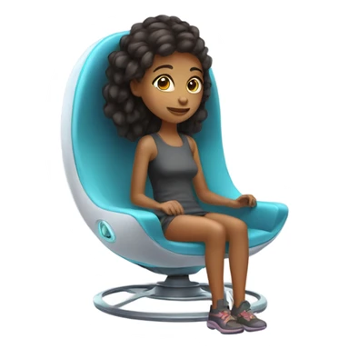 Girl sitting in hover chair of the future  sticker