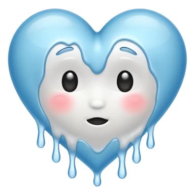 white heart melting (no face) sticker