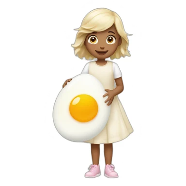 Egg whites with a little girl sticker