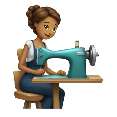 create an emoji of a seamstress sitting at the machine sewingcreate an emoji of a seamstress sitting at the machine sewing sticker