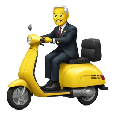 President on yellow electric scooter sticker