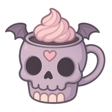 pastel goth objects, show one  sticker