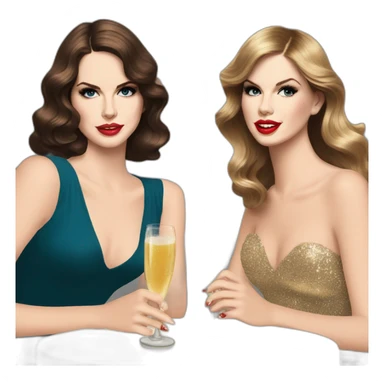 Lana del Rey & Taylor Swift drinking champagne sticker