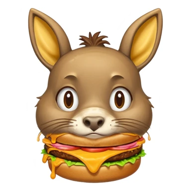 shit dripping of  donkey cat eating hamburgers sticker
