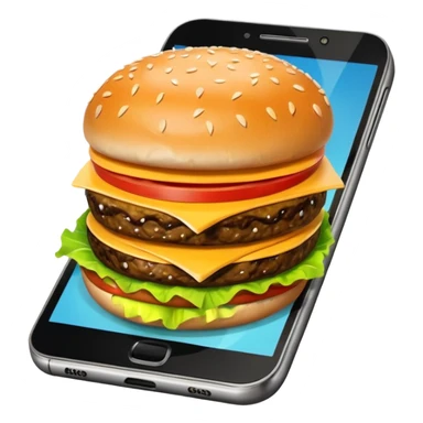 picture of a hamburguer inside of a phone sticker