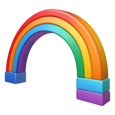 Rainbow extending beyond the frame sticker