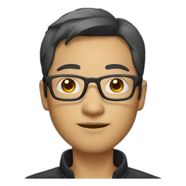 asian designer with glasses sticker