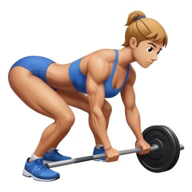 powerlifter bent-over row exercise sticker