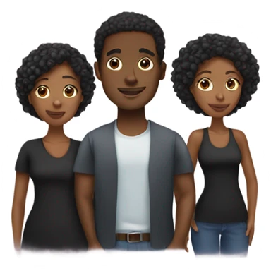 Younger Black man with two black women  sticker