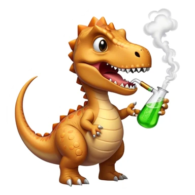 dino hitting a bong  sticker