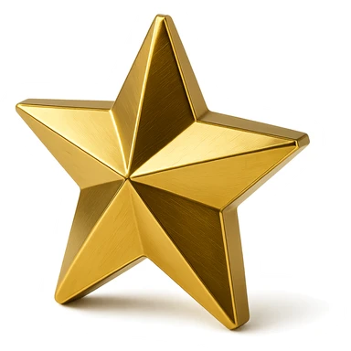polished and sophisticated star-shaped award in white or silver, no text sticker