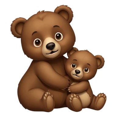 Oso con otro oso pequeño sticker