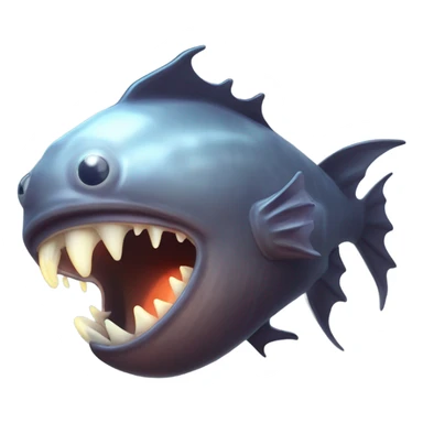Anglerfish with glowing lure, sharp teeth, and big eyes. sticker