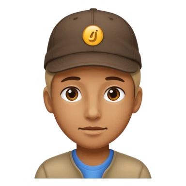 A person wearing a cap sticker