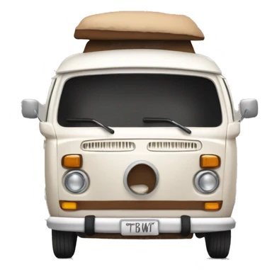 Brown and white hippie mini van  sticker