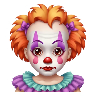 sad clown wearing a tutu sticker