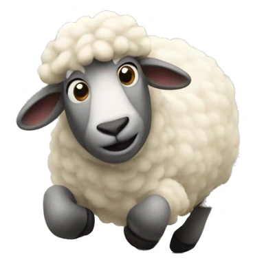 a sheep jumping over a fence sticker