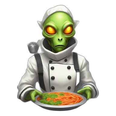 alien chef scifi roguelike rpg style inspired by slay the spire digital art sticker