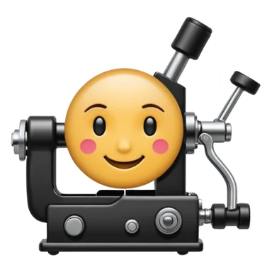 round wink emoji with tattoo machine sticker