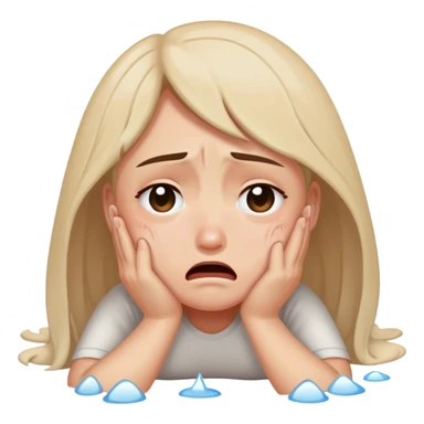 Laying on the floor crying sticker