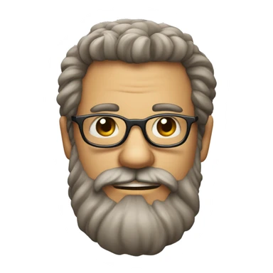 un visage chatain avec des lunettes des taches de rousseur et une barbe  sticker