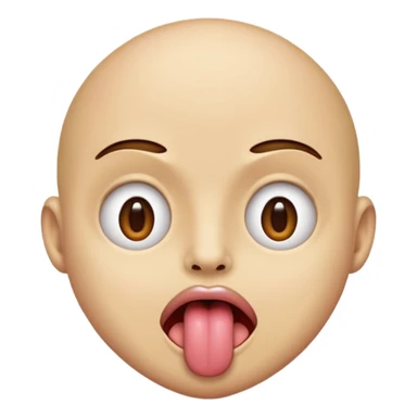 Tongue sticking out slightly eyes opened  sticker