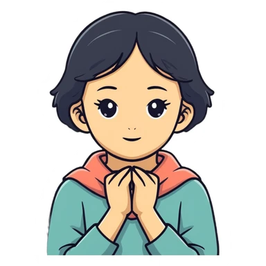 girl with hands around her neck sticker