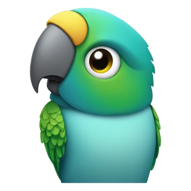 robot parakeet head sticker