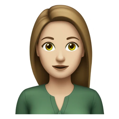 white female psychologist with brown hair and green eyes sticker