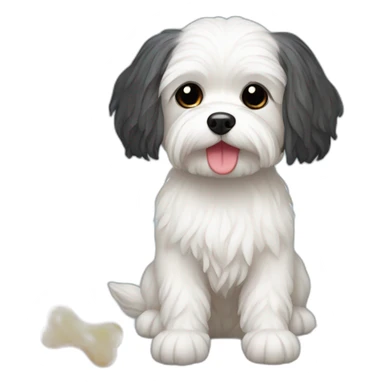 dog Maltese with toys sticker