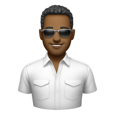 man in white shirt chrome sunglasses sticker