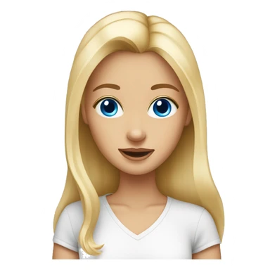 Blonde girl blue eyes holding spitz  sticker