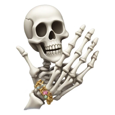 skeleton hand with jewelry  sticker