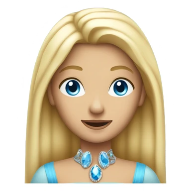 blond queen whit blue eyes whit strait hair sticker