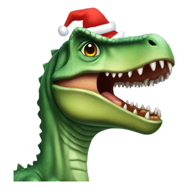 Dinosaurio con gorro de navidad sticker