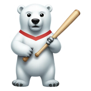 Polar bear with baseball bat sticker