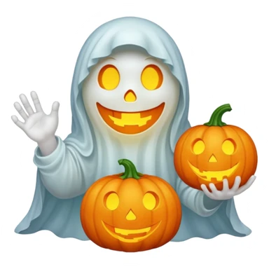 ghost holding pumpkin sticker