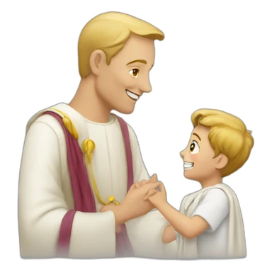 The Pape with a young kid sticker