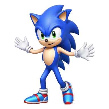Blue cartoon Sonic character dancing energetically sticker