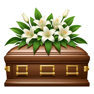 Funeral Casket with Casket Spray sticker