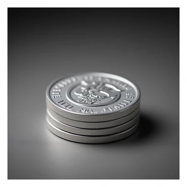 stack of silver coins, professional style, bold and clear, suitable for digital use sticker