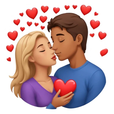 Loving couple kissing, Love, hearts. sticker