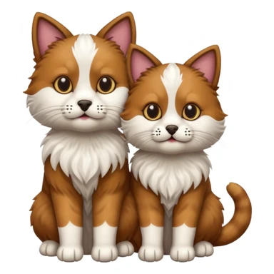 cat and dog one body sticker