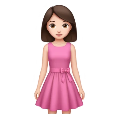 Brunette girl wearing a pink dress sticker