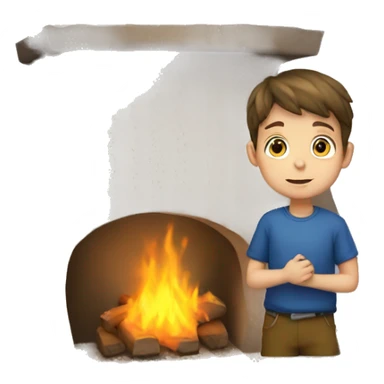 Hearth with boy sticker
