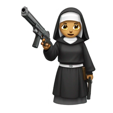 Nun with a gun sticker